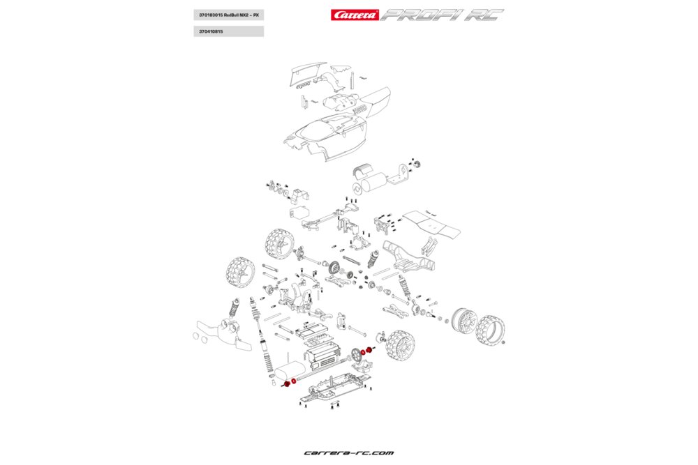 Carrera RC Profi 2xDiff.Zahnrad f.Mittelantriebswelle incl.Schrauben+Kugellager 